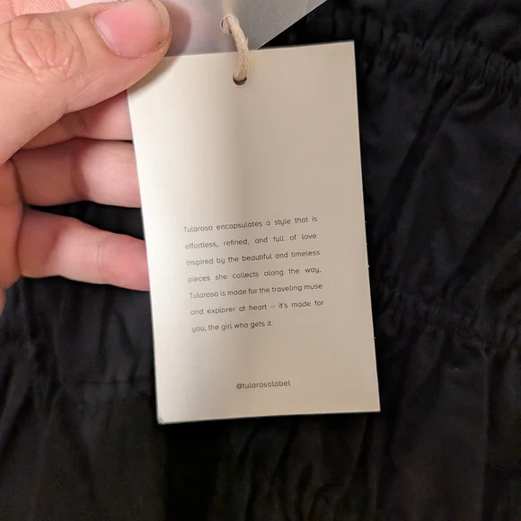 Tularosa Donna Mini Dress Black Smocked Fit & Flare Adjustable Straps Size M NWT - Picture 5 of 7